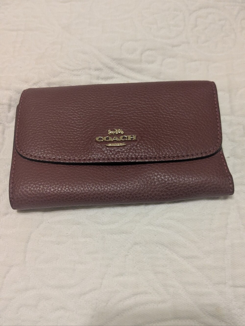 Coach pebbled medium envelope wallet